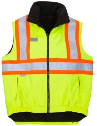 High Visibility Reversible Fleece Lined Vest
